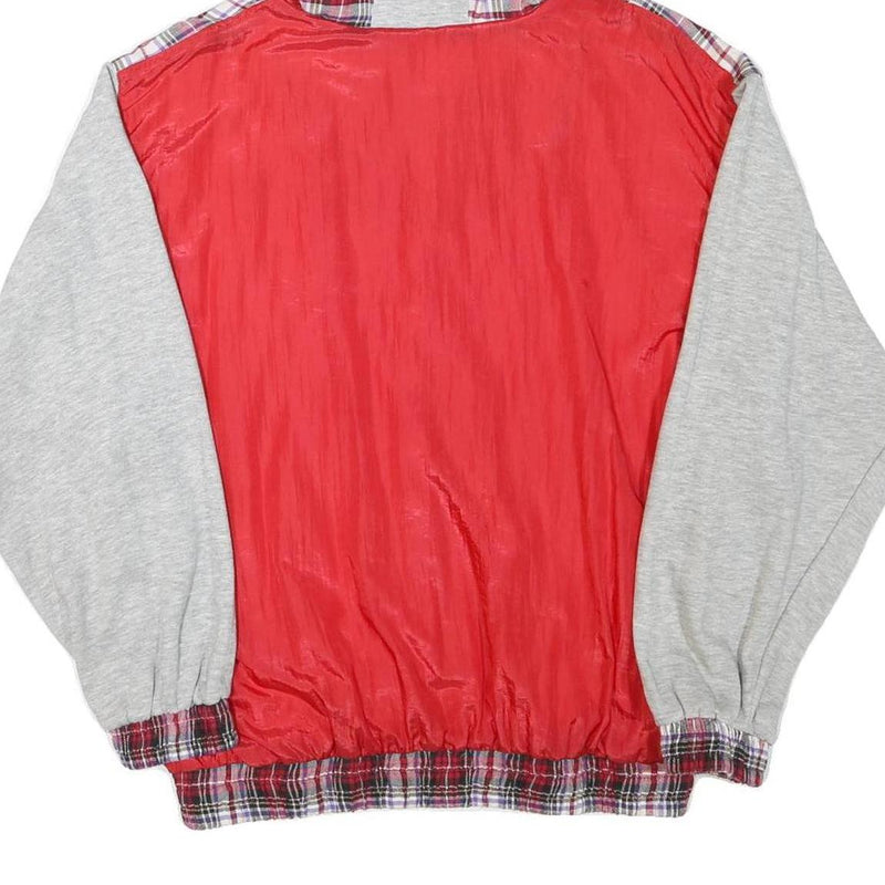 ARGEE Mens Red & Grey Hoodie Jacket L Polyester Blend Plain Zip Casual Lightwear