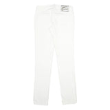 JUST CAVALLI Womens Regular White Cotton Blend Denim Jeans W30 L36 Stylish Zip
