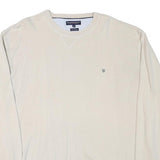 BASEFIELD Mens Cream Plain Pullover Crew Neck Basic Knit 2XL Cotton Blend Jumper