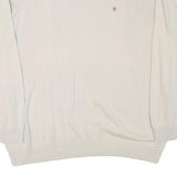 BASEFIELD Mens Cream Plain Pullover Crew Neck Basic Knit 2XL Cotton Blend Jumper