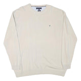 BASEFIELD Mens Cream Plain Pullover Crew Neck Basic Knit 2XL Cotton Blend Jumper