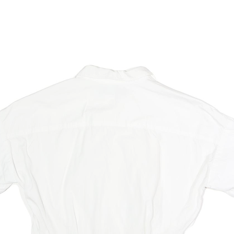 LAUREN RALPH LAUREN Womens White Knot Front Cotton Shirt Short Sleeve Collared