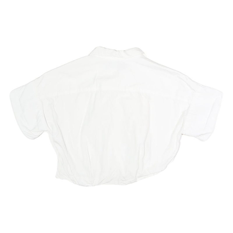 LAUREN RALPH LAUREN Womens White Knot Front Cotton Shirt Short Sleeve Collared