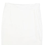 MAX MARA STUDIO Womens White Pencil Knee Length Cotton Blend Skirt UK 14 Elegant
