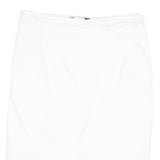MAX MARA STUDIO Womens White Pencil Knee Length Cotton Blend Skirt UK 14 Elegant
