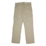 WRANGLER Mens Cotton Blend Beige Relaxed Straight Trousers W32 L32 Cargo Pockets