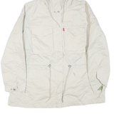 LEVI'S Womens White Hooded Zip Jacket XL Polyester Blend Casual Outerwear