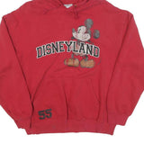 DISNEY Mens Red Disneyland Hoodie S Cotton Blend Pullover Casual