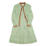 BUTTE KNT Womens Green & Brown Floral Shirt Dress Polyester Blend Long Sleeve XS