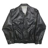 Mens Black Leather Classic Jacket M Leather Plain Zip Closure Casual Stylish