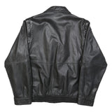 Mens Black Leather Classic Jacket M Leather Plain Zip Closure Casual Stylish