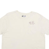 CARHARTT Womens Cream Floral Pocket T-Shirt L Short Sleeve Crew Neck Cotton