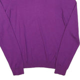 CALVIN KLEIN Mens Purple Plain Jumper V-Neck Basic Knit M Cotton Blend Soft Fit