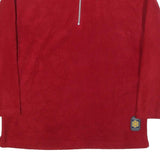 PZNE Mens Red Plain Pullover Jumper Crew Neck Polyester Blend Size M Casual Warm
