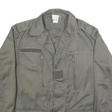Mens Grey Cotton Blend Classic Button Closure Jacket M Plain Casual Outerwear