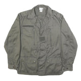 Mens Grey Cotton Blend Classic Button Closure Jacket M Plain Casual Outerwear