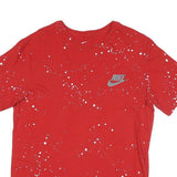NIKE Mens Red T-Shirt M Short Sleeve Crew Neck Cotton Blend Graphic Print