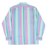 JOSEF & BRIGITTE Mens Pastel Blue Green Pink Stripe Shirt XL Long Sleeve Cotton