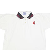 LOGO 7 Mens White & Black Indiana University Short Sleeve Polo Shirt 2XL Cotton