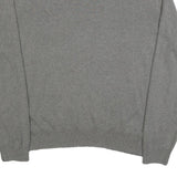 POLO RALPH LAUREN Mens Grey Plain V-Neck Basic Knit Jumper L Cotton Casual