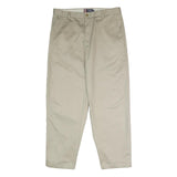 CHAPS Mens Classic Beige Cotton Trousers W36 L30 Straight Zip Closure Smart