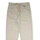 CHAPS Mens Classic Beige Cotton Trousers W36 L30 Straight Zip Closure Smart
