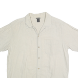 REI Mens White Cotton Blend Casual Shirt M Lightweight Summer Buttoned Pocket