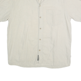 REI Mens White Cotton Blend Casual Shirt M Lightweight Summer Buttoned Pocket