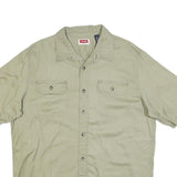 WRANGLER Mens Beige Casual Cotton Blend Shirt L Button Pocket Style
