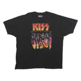 KISS Mens Black Destroyer Graphic T-Shirt 2XL Short Sleeve Crew Neck Band