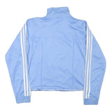 ADIDAS Womens Blue White Track Jacket L Polyester Blend Zip Athletic Casual