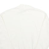 CHAMPION Womens White Cotton Blend Crew Neck Sweatshirt XS Classic Logo Pullover