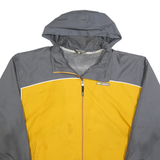REEBOK Mens Yellow & Grey Windbreaker Jacket L Polyester Blend Zip Hooded Casual