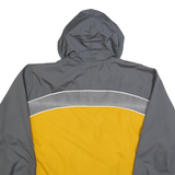 REEBOK Mens Yellow & Grey Windbreaker Jacket L Polyester Blend Zip Hooded Casual