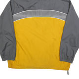 REEBOK Mens Yellow & Grey Windbreaker Jacket L Polyester Blend Zip Hooded Casual