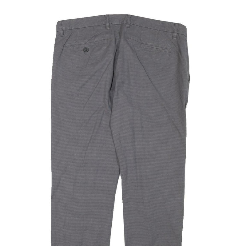 TED BAKER Mens Cotton Blend Grey Slim Straight Trousers W34 L30 Smart Casual