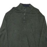 NAUTICA Mens Green Pullover Plain 1/4 Zip Cotton Blend Jumper 2XL Casual