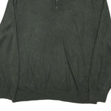 NAUTICA Mens Green Pullover Plain 1/4 Zip Cotton Blend Jumper 2XL Casual