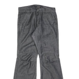 BLEND Womens Grey Regular Flared Denim W31 L31 Cotton Blend Button Closure