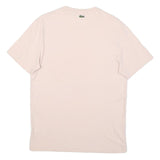LACOSTE Mens Pink Graphic T-Shirt M Short Sleeve Crew Neck Hyeres Print