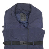 GUESS Womens Navy Blue Jacket M Polyester Quilted Belted Zip Casual Outerwear