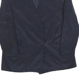 FREY STYLE Womens Black Button Jacket L Polyester Classic Plain Stylish Midi