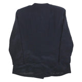 FREY STYLE Womens Black Button Jacket L Polyester Classic Plain Stylish Midi