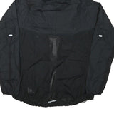 NIKE Womens Black Hooded Nylon Jacket L Plain Sports Logo Lightweight Activewear