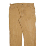 DICKIES Mens Jeans Regular Straight Denim Beige W36 L34 Workwear Zip