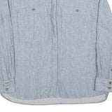 TOM TAILOR Womens Blue Shirt Long Sleeve Button Neck Size S Lightweight