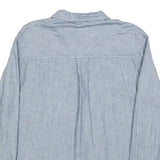 TOM TAILOR Womens Blue Shirt Long Sleeve Button Neck Size S Lightweight