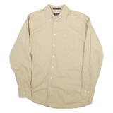 NAUTICA Mens Beige Cotton Blend Shirt M Button-Down Collar Long Sleeve Casual