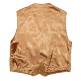 TRADE Mens Brown Suede Button Waistcoat L Polyester Blend Plain Classic Style