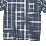 DICKIES Mens Blue & White Plaid Short Sleeve Shirt L Cotton Blend Casual